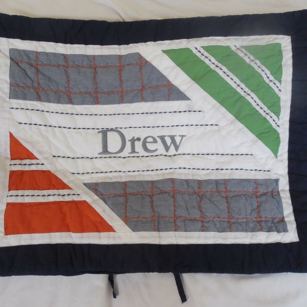 PBK Sport Pillow Sham "Drew" Orange Green Blue NEW